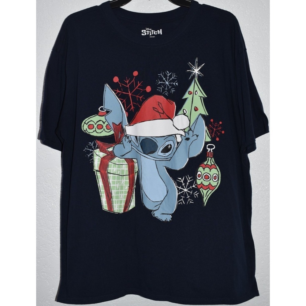 Disney STITCH Christmas Tee Shirt Top Womens XXL 20 Short Sleeve t-shirt Top‎